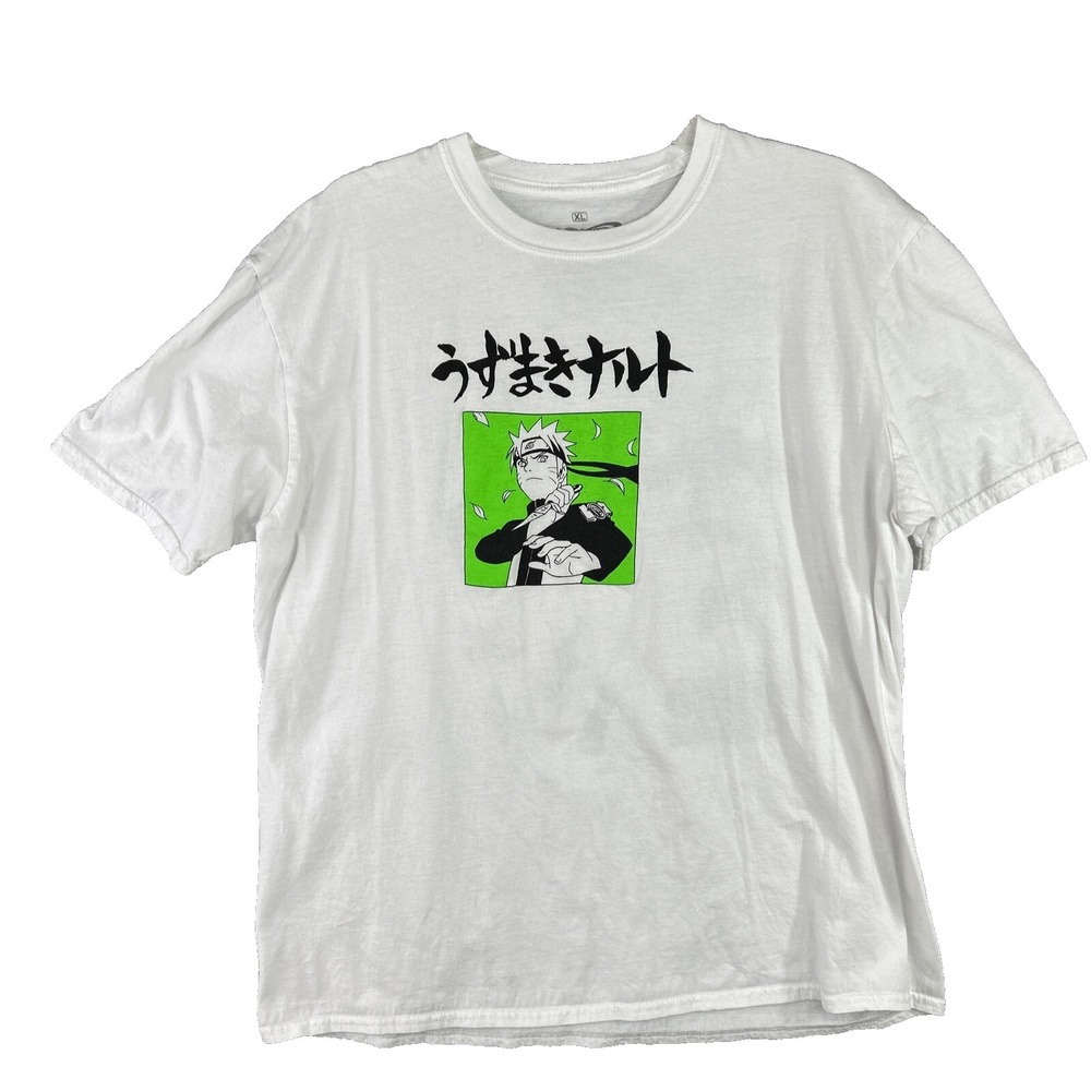 Shonen Jump Naruto Shippuden XL TShirt Kanji Japanese Text Double Sided Graphic